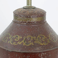 Tole Decorated Canister Lamp