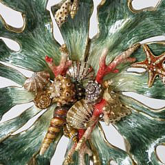 Jay Strongwater Enamel Sea Crustacean  Bowl on Easel