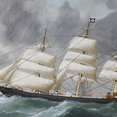 Oil on Canvas Portrait of the British Clipper Ship “Trout”, 19th century