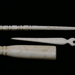 Three Antique Sailor Made Whale Ivory Utensils