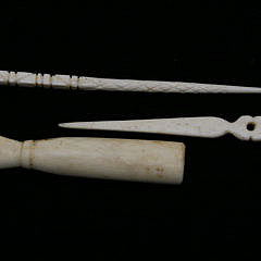 Three Antique Sailor Made Whale Ivory Utensils