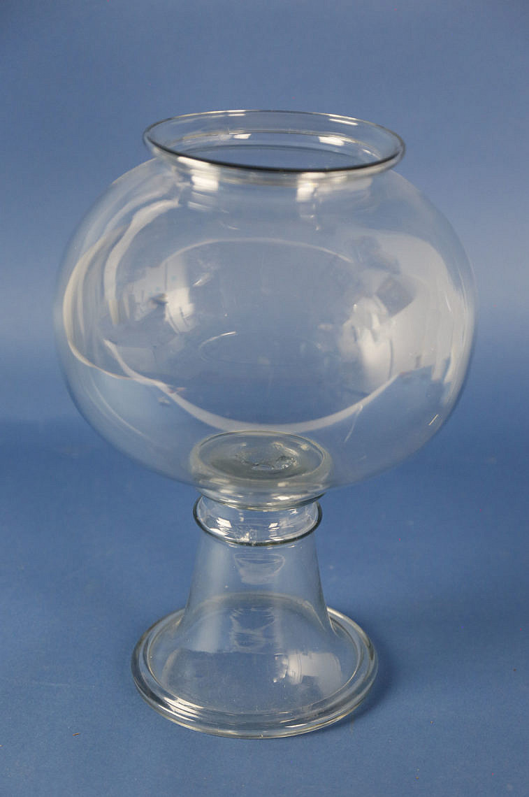 Blown Glass Pedestal Fish Bowl circa 1890 Blown Glass Pedestal Fish