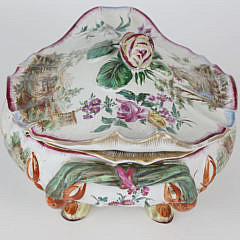 French Faience Covered Soup Tureen, Samson Mark, 19th Century