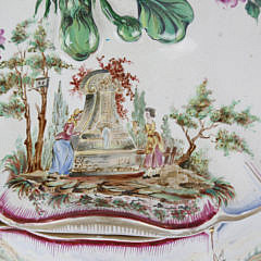 French Faience Covered Soup Tureen, Samson Mark, 19th Century