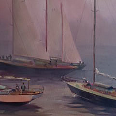 Christopher Bonelli Oil on Canvas, “In The Mist of Sailing”