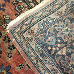 Vintage Hand Knotted Wool Sarouk Carpet, circa 1930s