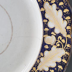 Pair of 19th Century Continental Cobalt and Acorn Dinner Plates