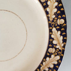 Pair of 19th Century Continental Cobalt and Acorn Dinner Plates