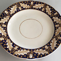 Pair of 19th Century Continental Cobalt and Acorn Dinner Plates