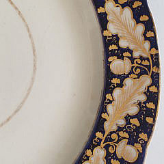 Pair of 19th Century Continental Cobalt and Acorn Dinner Plates