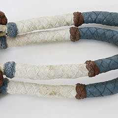 Pair of Tricolor Painted Rope Beckets, 19th Century