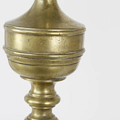 Pair of 19th Century Brass Urn and Finial Andirons