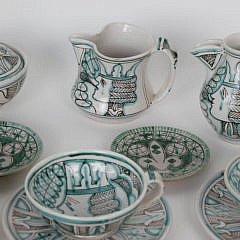 Vascellari Orvieto Decorated Ceramic Tea Set