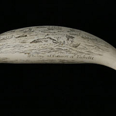 Captain H. Pease Nantucket Scrimshaw Antique Sperm Whale Tooth, 19th Century