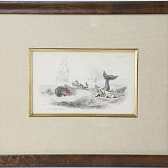 Pair of Whaling Lithographs, “The Spermaceti Whale – Beale”