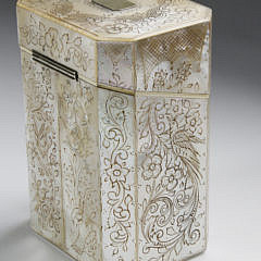 British Regency Carved and Engraved Mother of Pearl Sewing Box, circa 1820