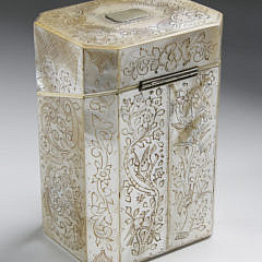 British Regency Carved and Engraved Mother of Pearl Sewing Box, circa 1820