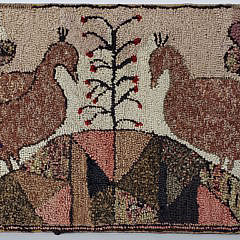 105-4901 Antique Hooked Rug Mounted A