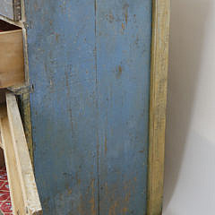 American Country Blue Painted Cupboard, 19th Century