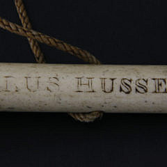 Cyrus Hussey Scrimshawed Nantucket Whalebone and Whale Ivory Walking Stick, circa 1830