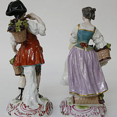 Pair of Sevres Porcelain Figures of Grape Harvesters, 19th Century