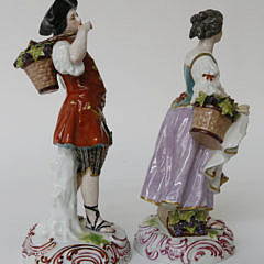 Pair of Sevres Porcelain Figures of Grape Harvesters, 19th Century