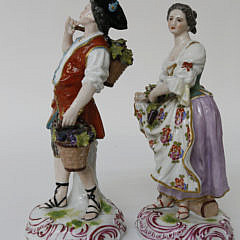 Pair of Sevres Porcelain Figures of Grape Harvesters, 19th Century