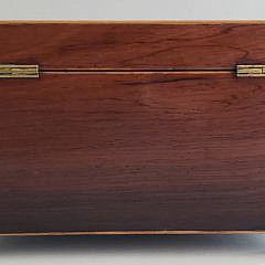 English George III Rosewood Inlaid Tea Caddy, 19th Century