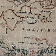 1811 Needlework Map Sampler of England and Wales by Mary Morley