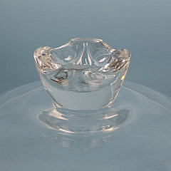 Signed Steuben Clear Crystal Footed Compote