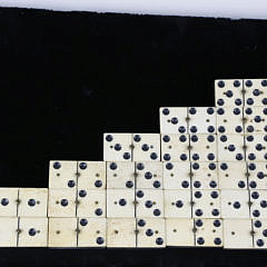 Complete Set of 19th Century Bone and Ebony Dominoes