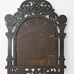  John Haley Bellamy Masonic Carved Black Walnut Framed Mirror, circa 1890