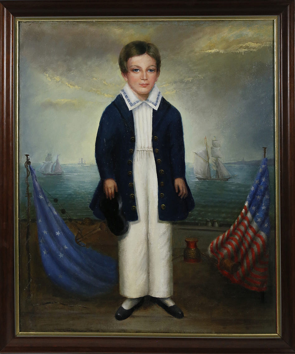 American Oil on Canvas Portrait of a Boy 19th Century - American Oil on ...