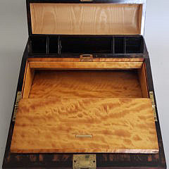 Coromandel and Satinwood Traveling Writing Lap Desk, 19th Century