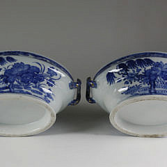 Pair of Chinese Export Porcelain Small Oval Soup Tureens, circa 1750