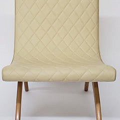 Mid-Century Style Quilted Leather Slipper Chair