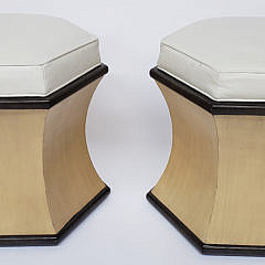 29-3978 Hexagonal Leather Stools A