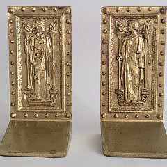 20-4209 Brass Figural Bookends A