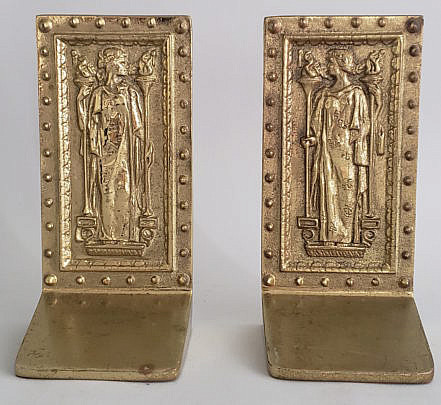 20-4209 Brass Figural Bookends A