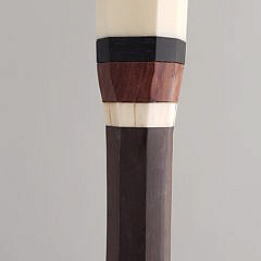 Antique Walrus Ivory and Fruitwood Walking Stick, 19th Century