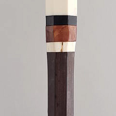 Antique Walrus Ivory and Fruitwood Walking Stick, 19th Century