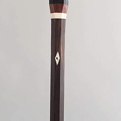 Antique Walrus Ivory and Fruitwood Walking Stick, 19th Century