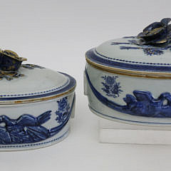 Rare Pair of Chinese Export Porcelain Game Tureens with Covers, circa 1780