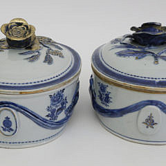 Rare Pair of Chinese Export Porcelain Game Tureens with Covers, circa 1780