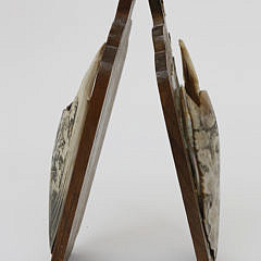 Pair of Chinese Mother of Pearl and Teak Wood Wall Pockets, 19th Century