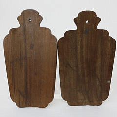 Pair of Chinese Mother of Pearl and Teak Wood Wall Pockets, 19th Century