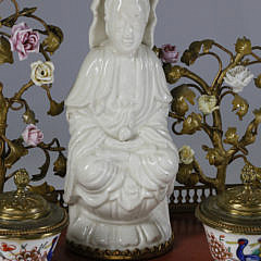 Louis XVI Style Inkstand with Blanc de Chine Quan Yin, 19th Century