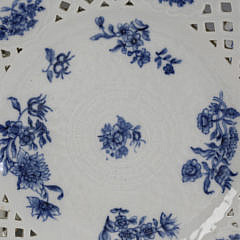 Set of Four Chinese Export Porcelain Reticulated Plates, 18th Century