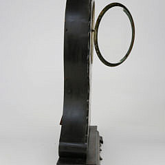 Papier Mache and Mother of Pearl Inlaid Black Japanned Bracket Clock, mid 19th Century