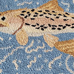 Claire Murray Hooked Rug, “Fish On”